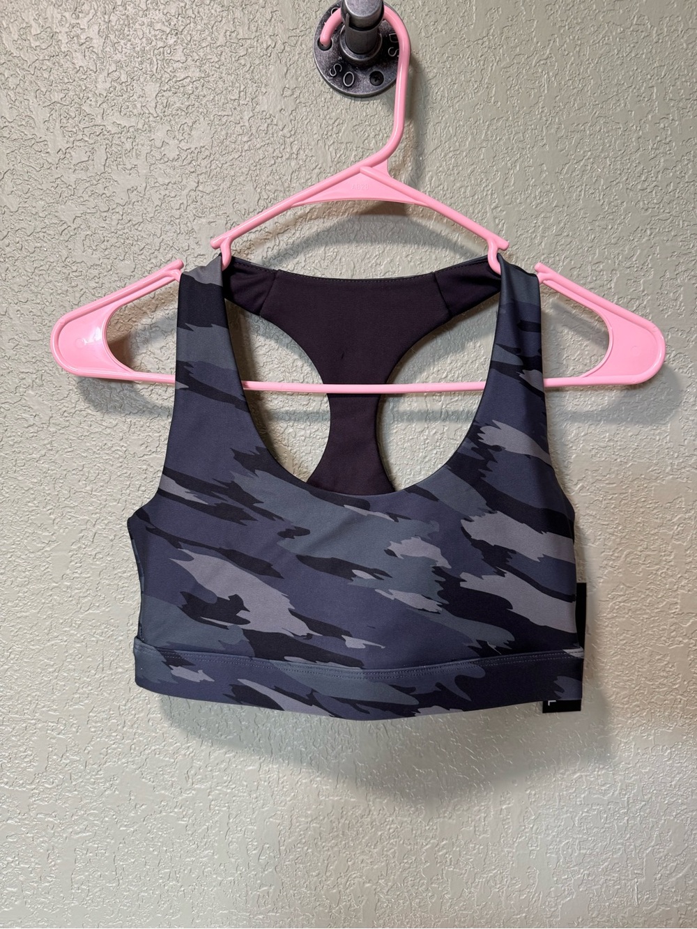 soulcycle Dark Gray Camo Racerback Sports Bra Small NWT